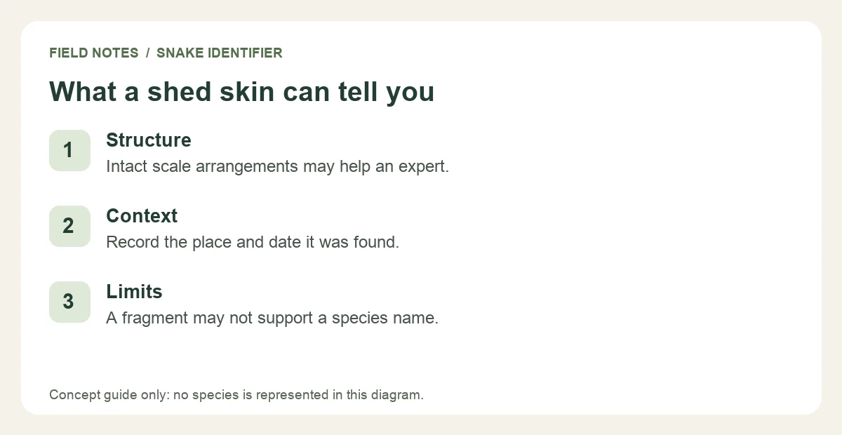 Shed identification uses preserved scale structure and location, with limits for fragments.